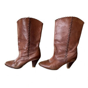 Brazilian leather heeled boots